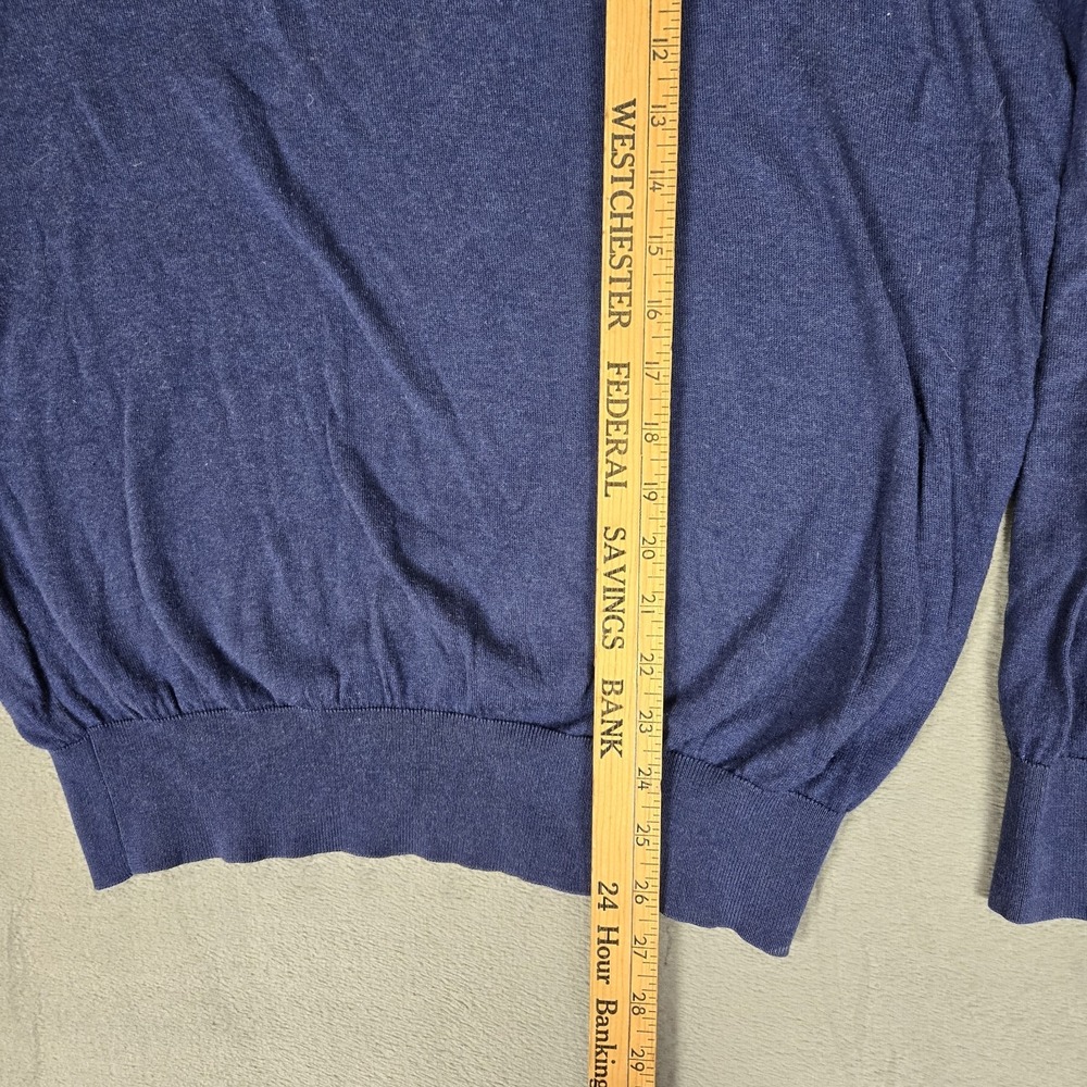 Peter Millar Crown Soft Sweater Mens Medium 1/4 Zip Cotton Silk Blend Blue - Picture 6 of 7